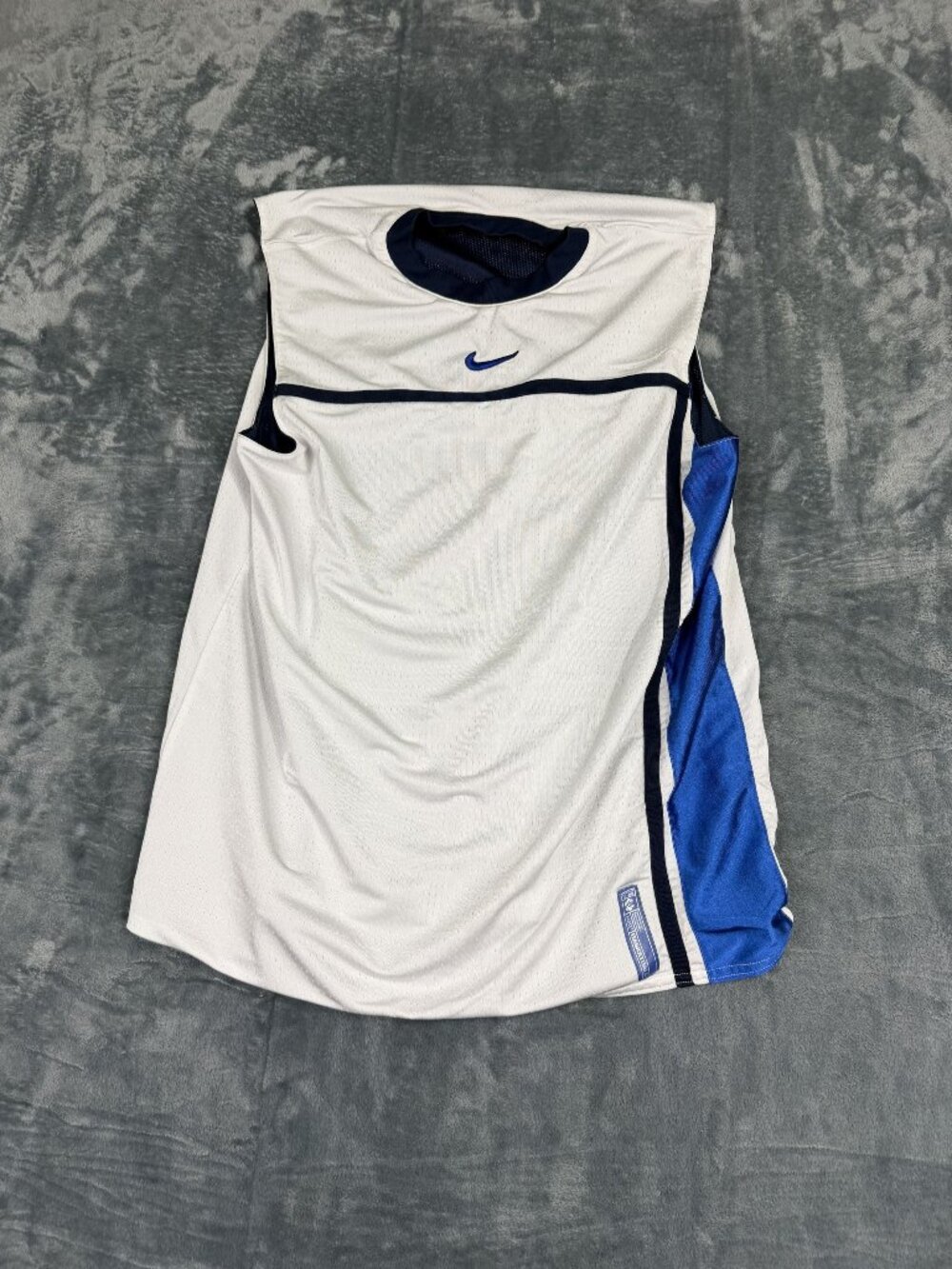 Nike Team Basketball Sleeveless Jersey White & Blue Mens REVERSIBLE  Large